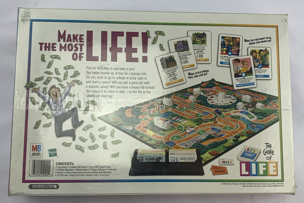 The Game of Life by Milton Bradley. The gameboard & all its