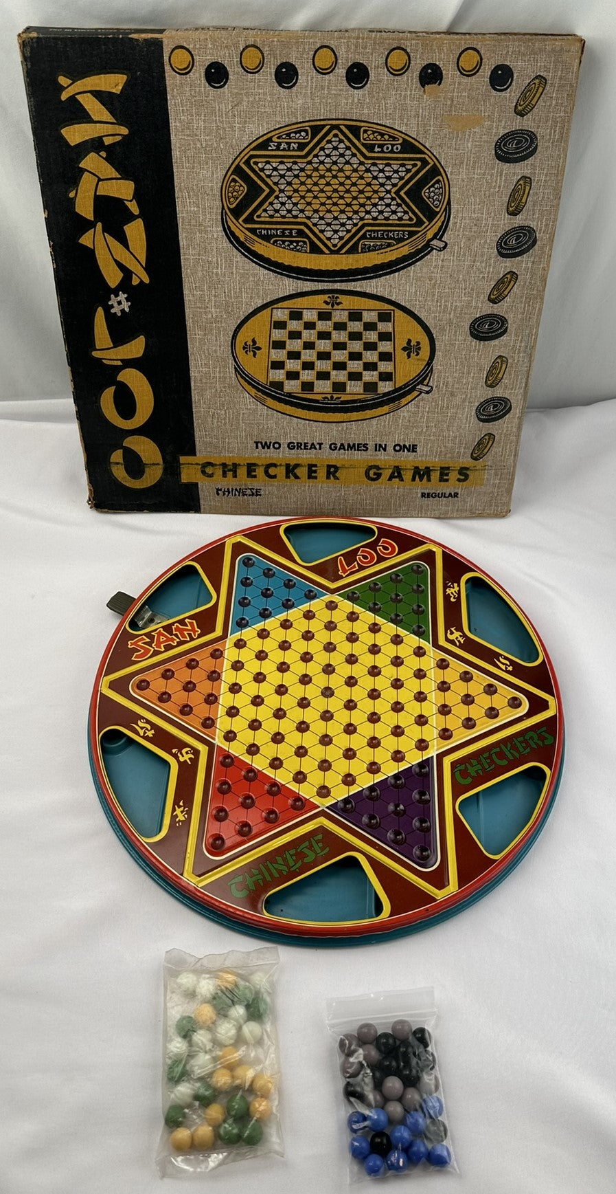 2 in 1 Chinese Checkers and Checkers - Northwestern Products - Great Condition