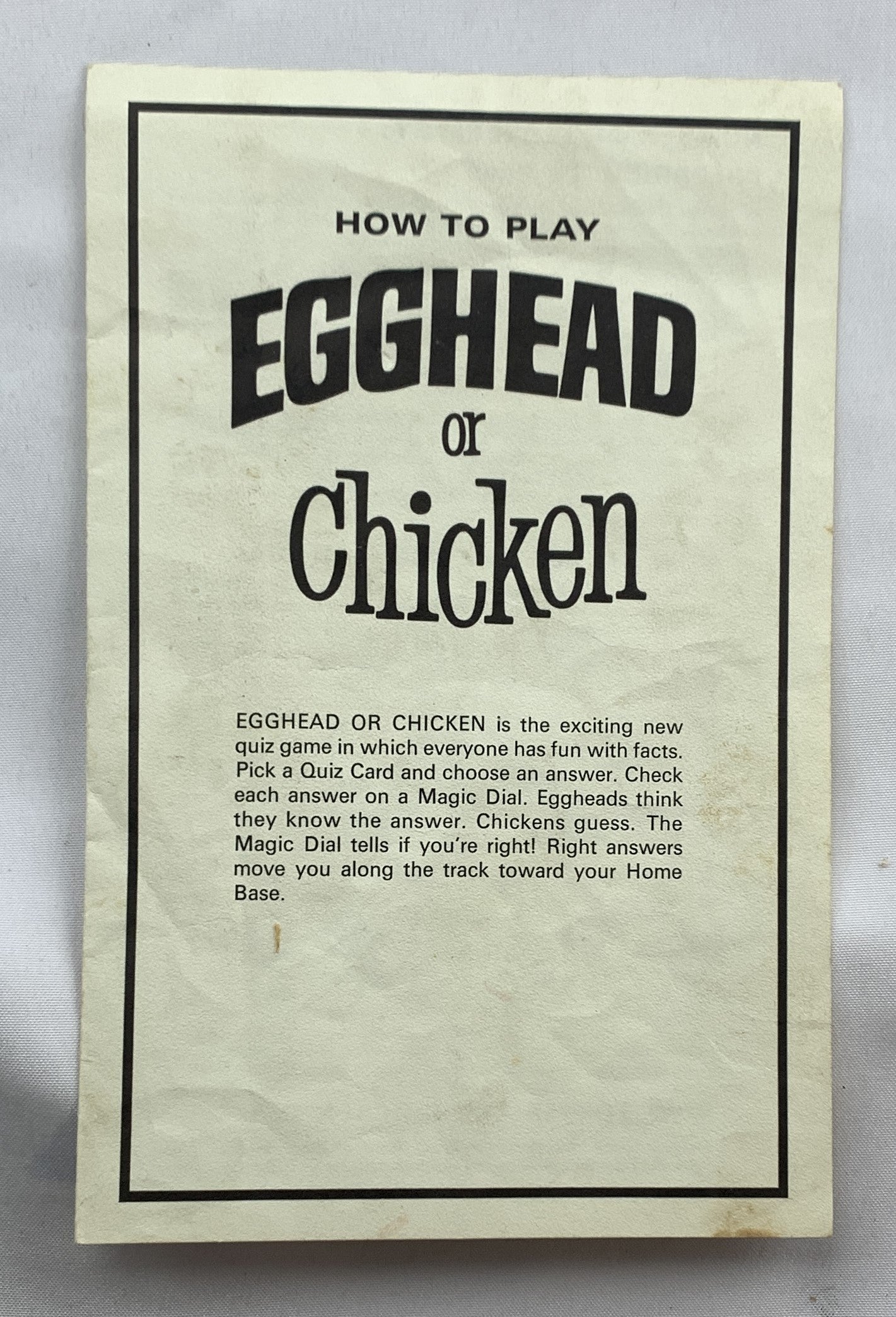 Egghead or Chicken Game - 1967 - 3M - Very Good Condition