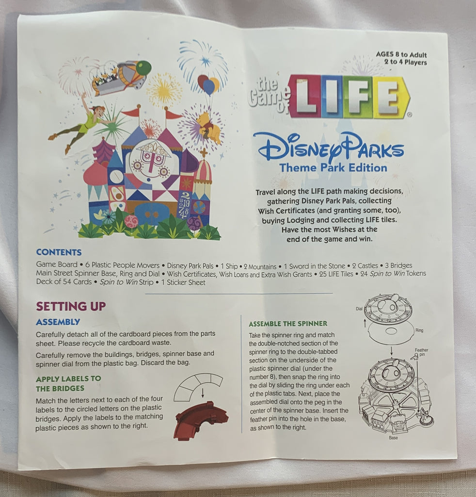 Disney Board Game - Disney Parks Theme Park Edition - The Game of Life