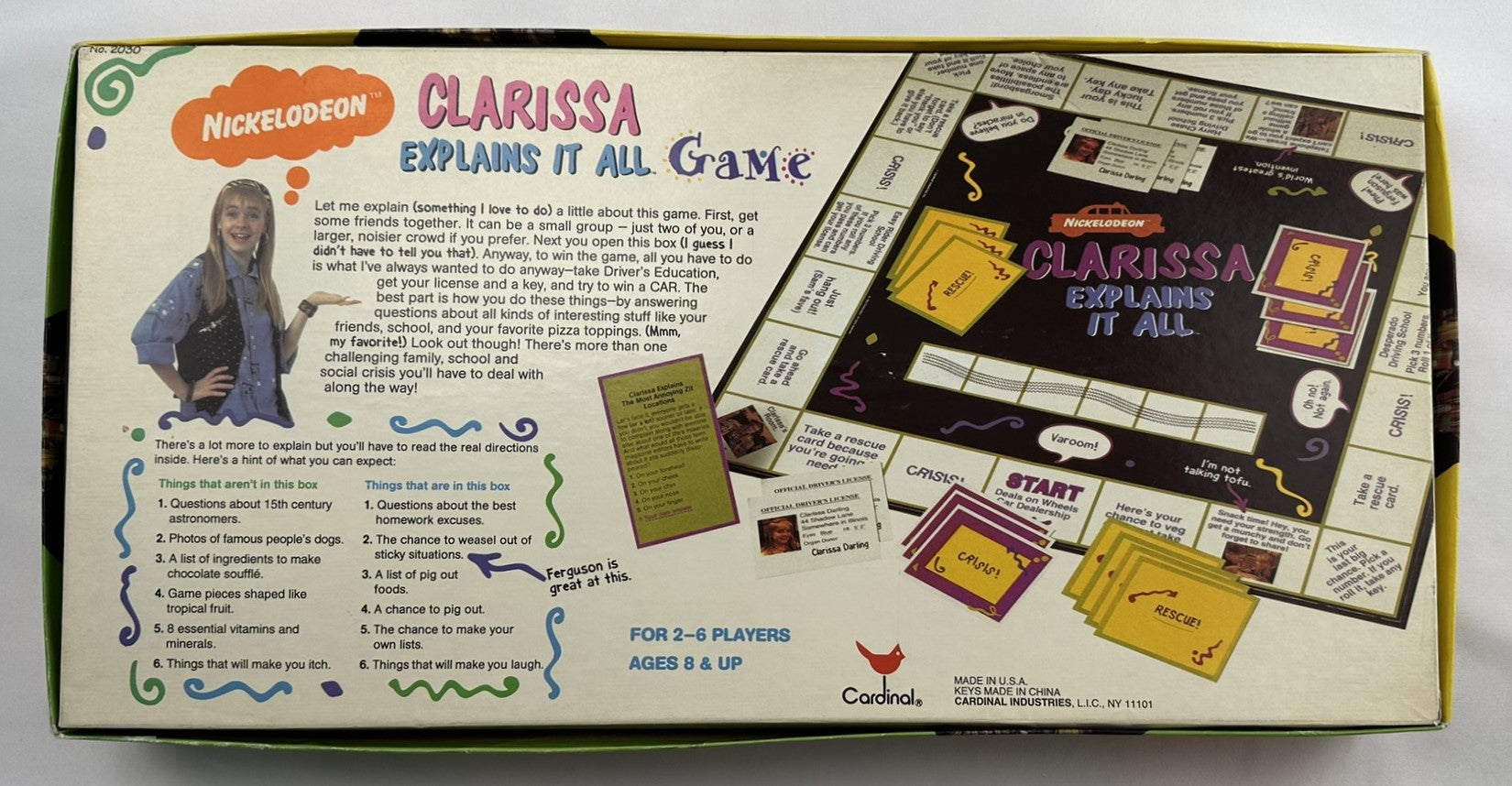 Nickelodeon Clarissa Explains It All Game - 1994 - Cardinal - Great Condition