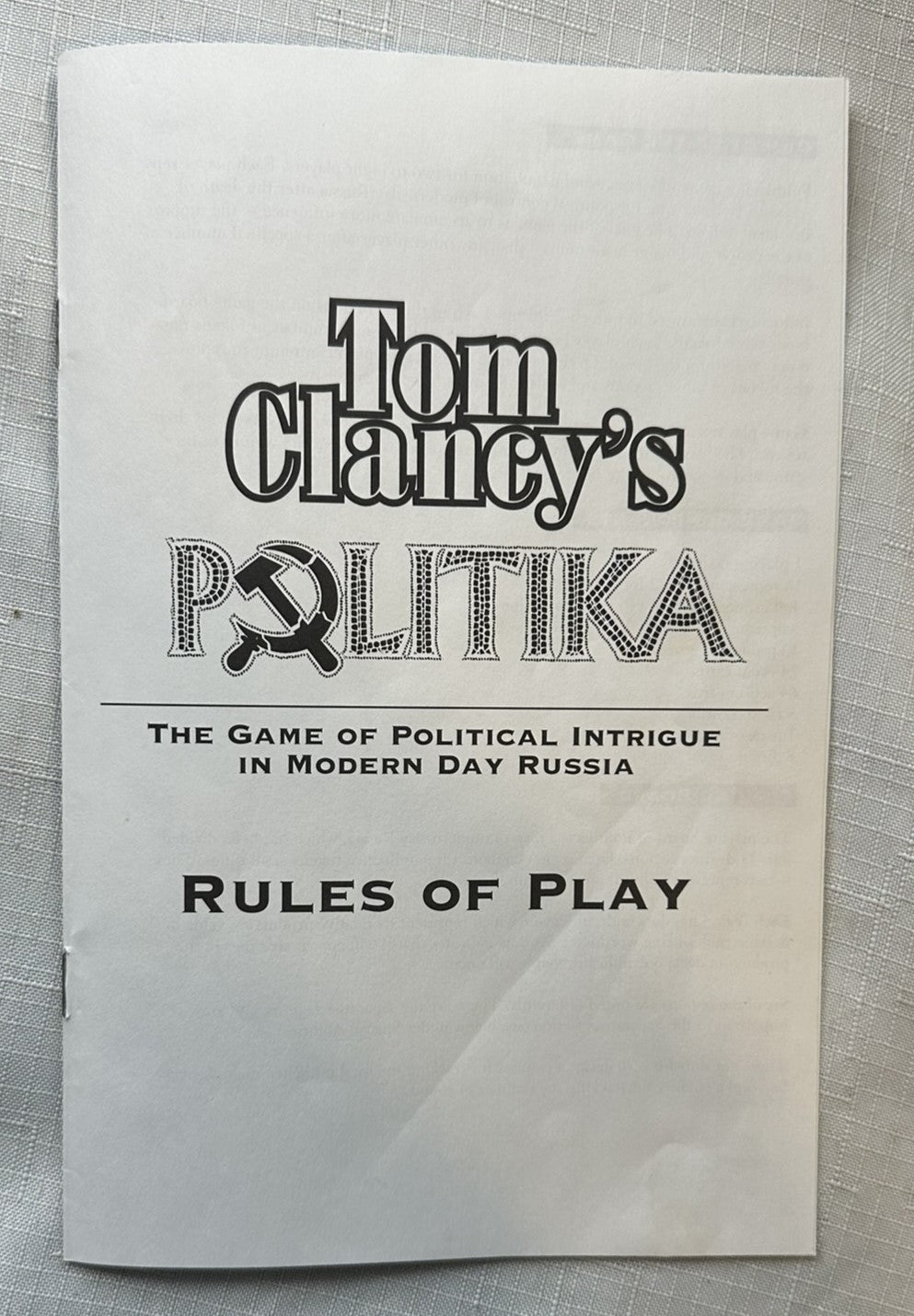 Tom Clancy's Politika Game - 1997 - Red Storm Entertainment - Great Condition