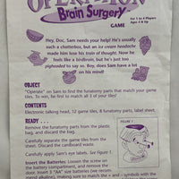 Operation Brain Surgery Game - 2001 - Milton Bradley - Great Condition