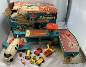 Fisher Price Little People Family Play Airport #966 in Box - 1972 - Very Good Condition