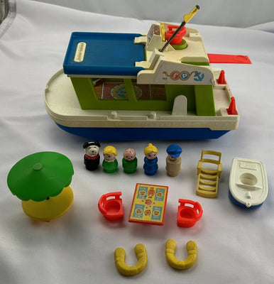 Fisher Price Little People Play Family House Boat #985 - 1972 - Very Good Condition