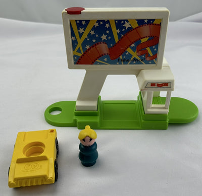 1990 Fisher Price Little People Drive In Theater #2454 - 1990 - Very Good Condition