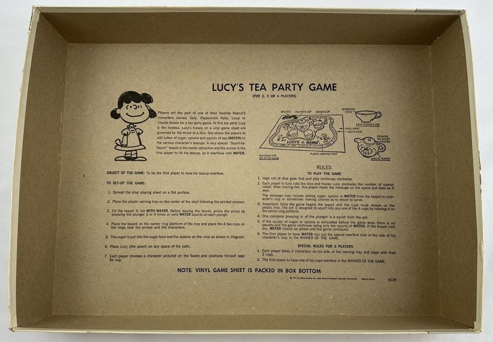 Lucys Tea Party Game - 1971 - Milton Bradley - Very Good Condition