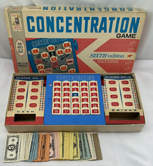 Concentration Game 6th Edition - 1965 - Milton Bradley - Great Condition