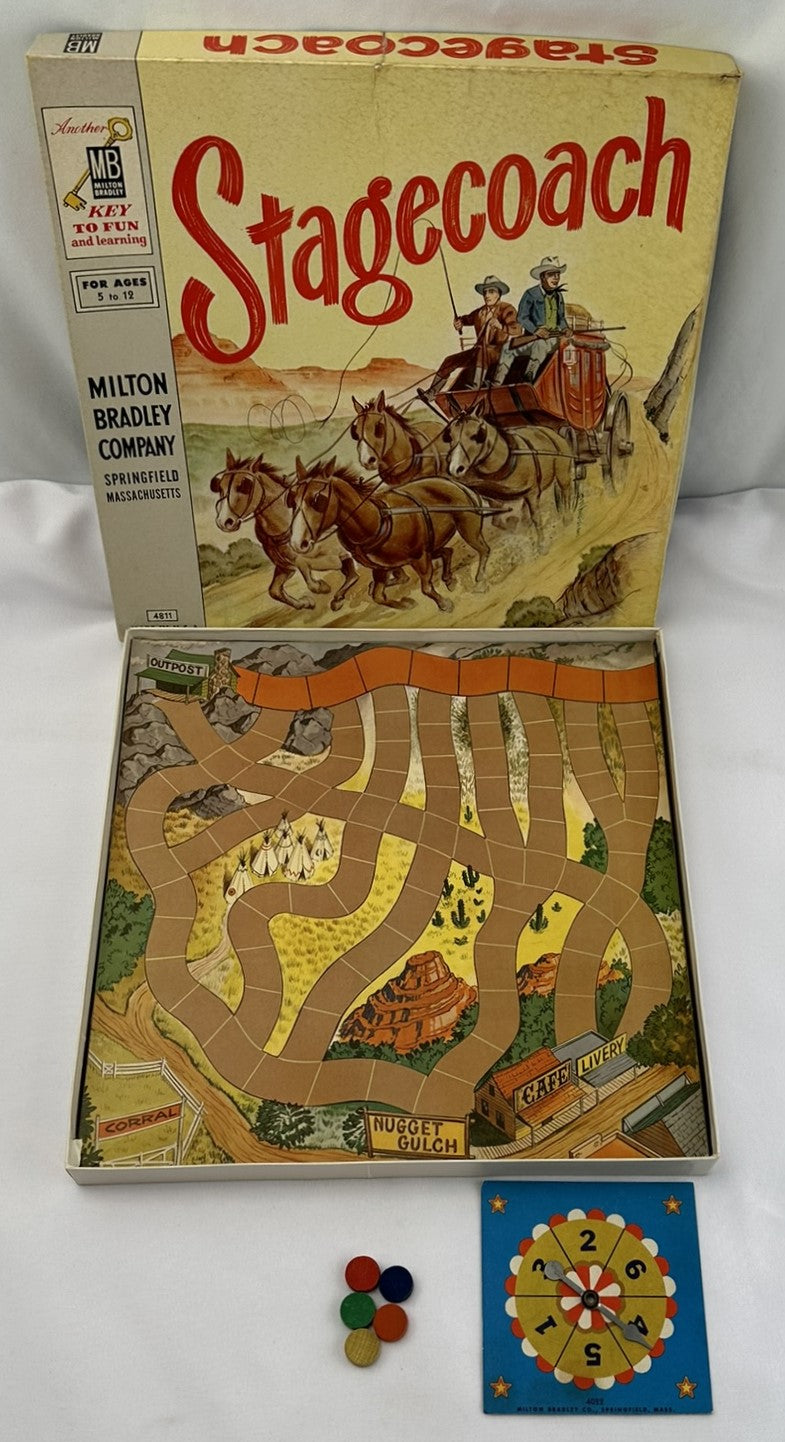 Stagecoach Board Game - 1958 - Milton Bradley - Good Condition