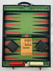 15 1/2" x 10" Backgammon Game in Black Case White and Red Chips - Complete - Great Condition (Copy)