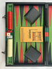 15 1/2" x 10" Backgammon Game in Black Case White and Red Chips - Complete - Great Condition (Copy)