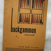 15 1/2" x 10" Backgammon Game in Black Case White and Red Chips - Complete - Great Condition (Copy)