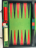 15 1/2" x 10" Backgammon Game in Black Case White and Red Chips - Complete - Great Condition (Copy)