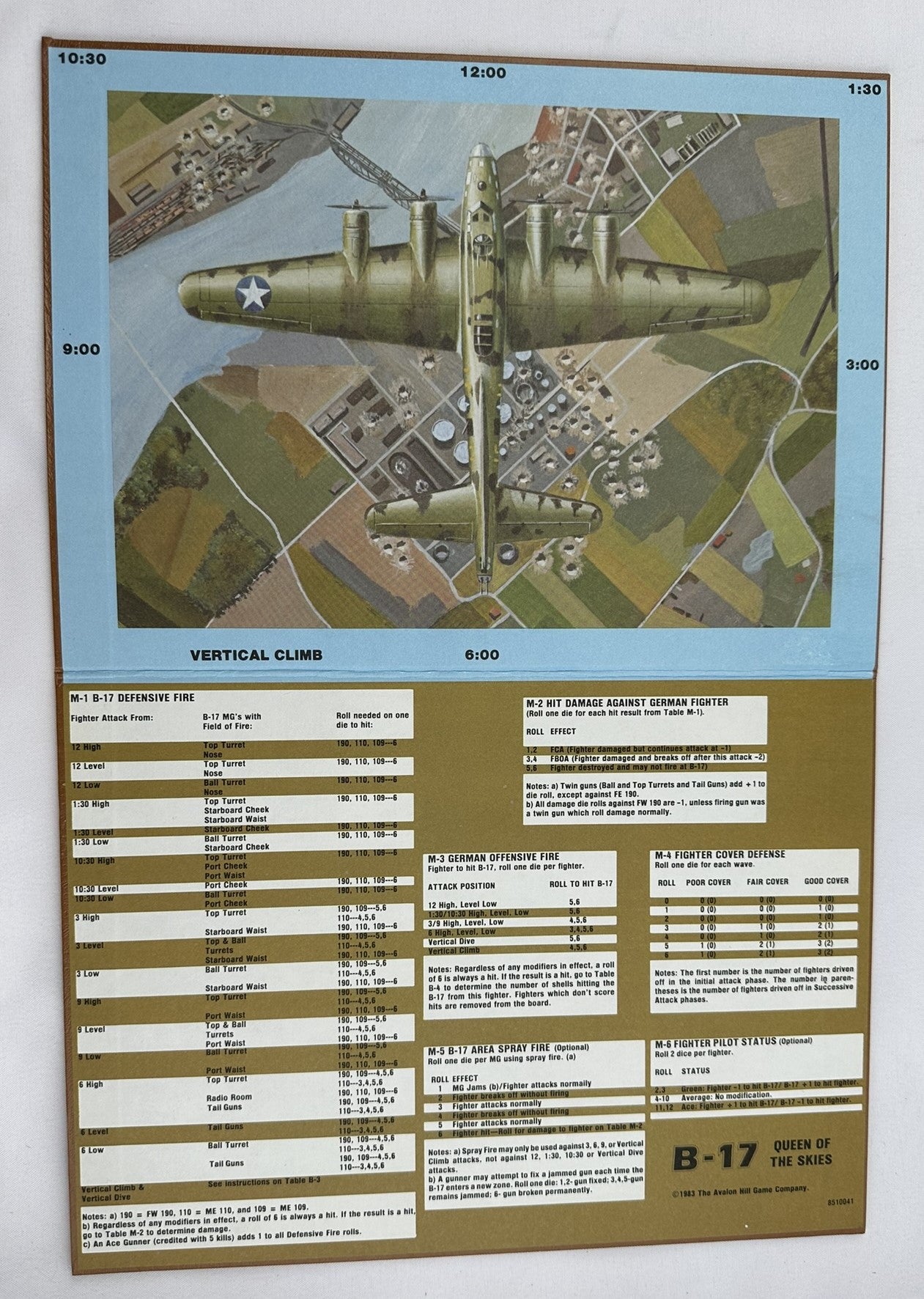 B-17: Queen of the Skies Game - 1981 - Avalon Hill - Very Good Condition