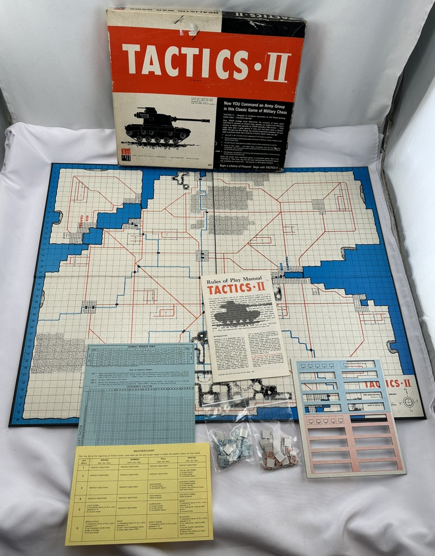 Tactics II Game - 1958 - Avalon Hill - Good Condition