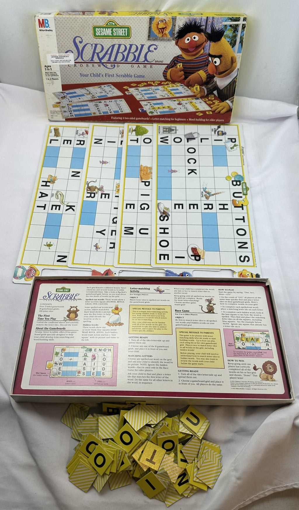 Sesame Street Scrabble Game - 1992 - Milton Bradley - Great Condition