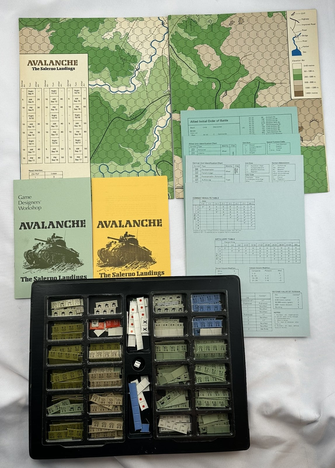 Avalanche: The Salerno Landings Game - 1976 - Game Designers Workshop - Very Good Condition