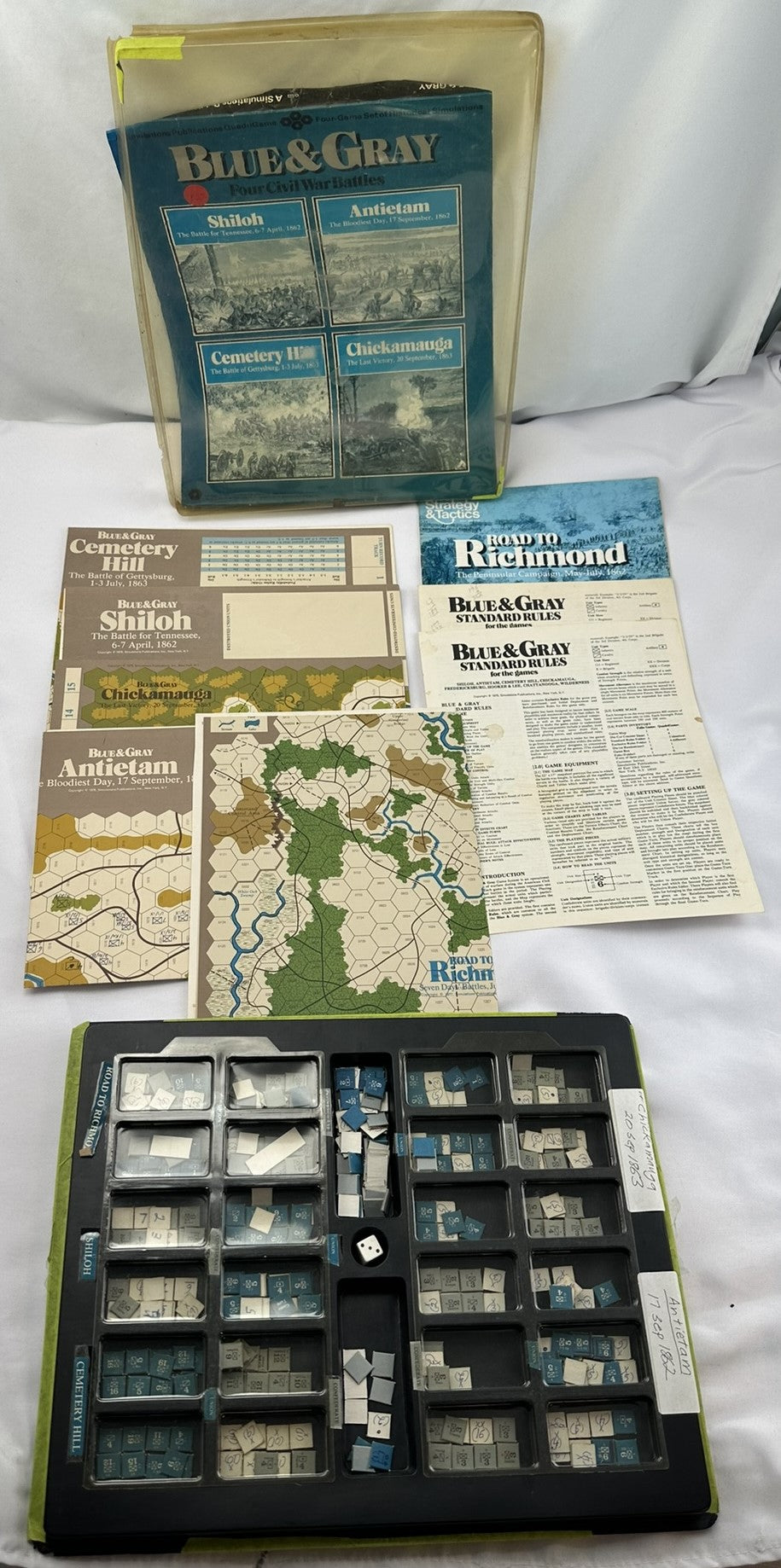 Blue & Gray: Four Civil War Battles Game - 1975 - SPI - Very Good Condition