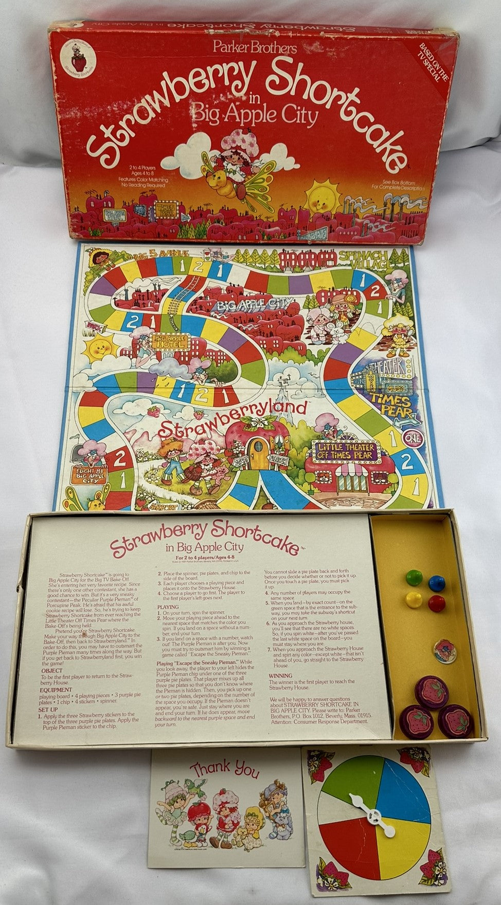 Strawberry Shortcake in Big Apple City Board Game - 1981 - Parker Brothers - Good Condition