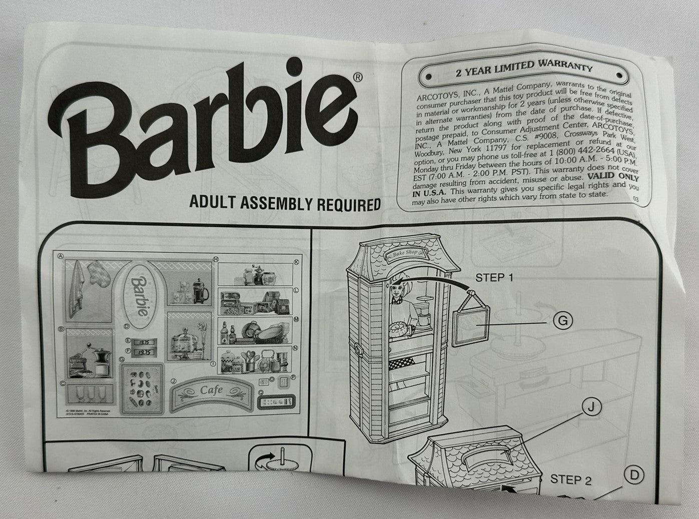 Barbie Bake and Shop Cafe - 1999 - Great Condition