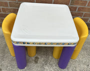 Little Tikes Table with 2 Chunky Chairs - Good Condition