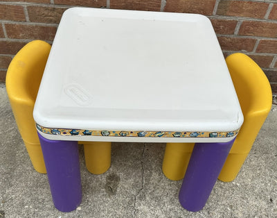 Little Tikes Table with 2 Chunky Chairs - Good Condition