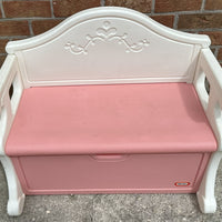 Vintage Little Tikes Pink Bench Chest Victorian Style - Great Condition