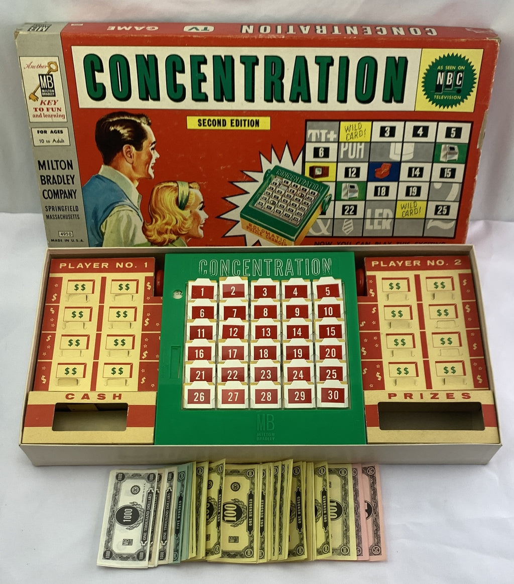 Concentration Game 2nd Edition - 1960 - Milton Bradley - Great Condition