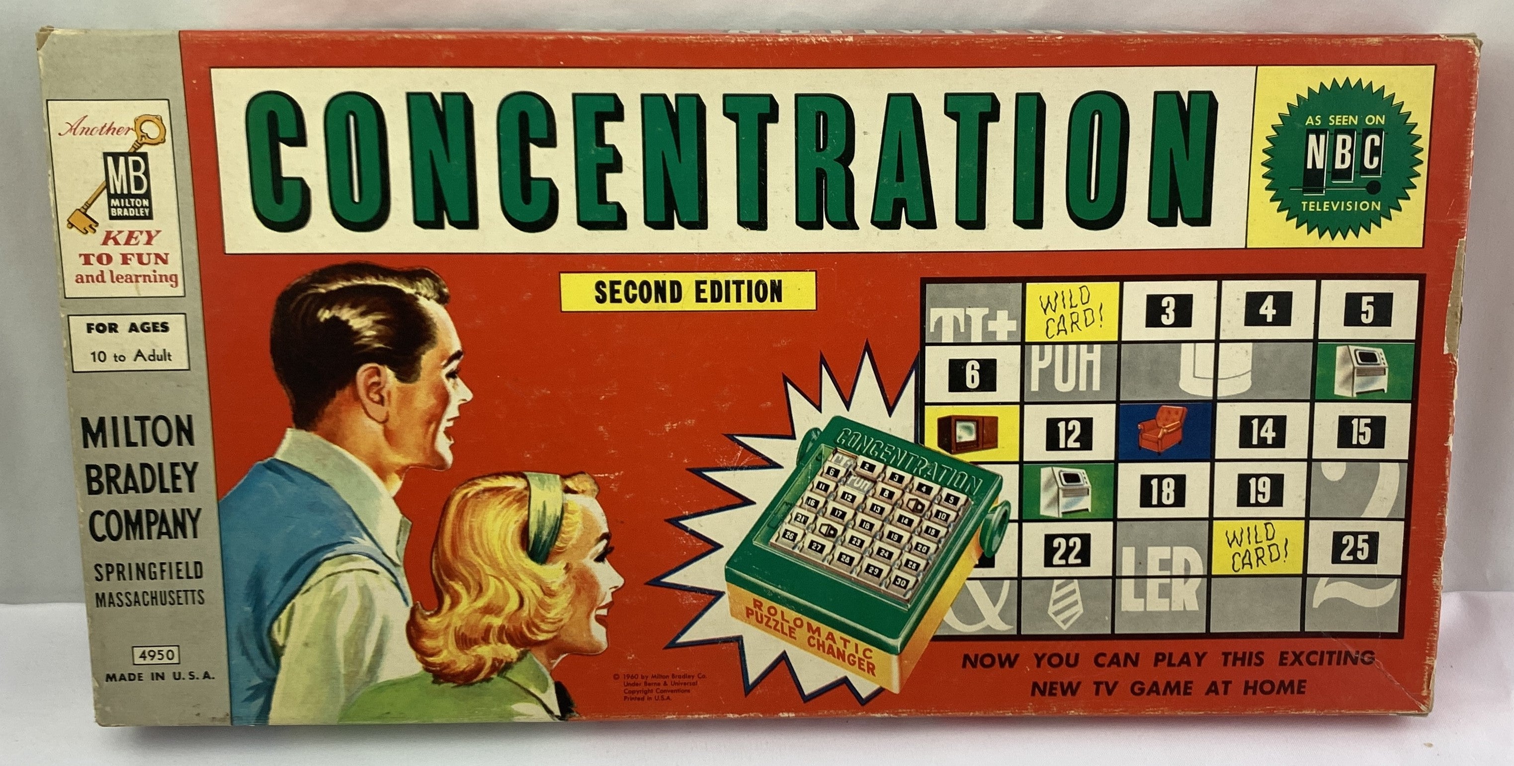 Concentration Game 2nd Edition - 1960 - Milton Bradley - Great Condition