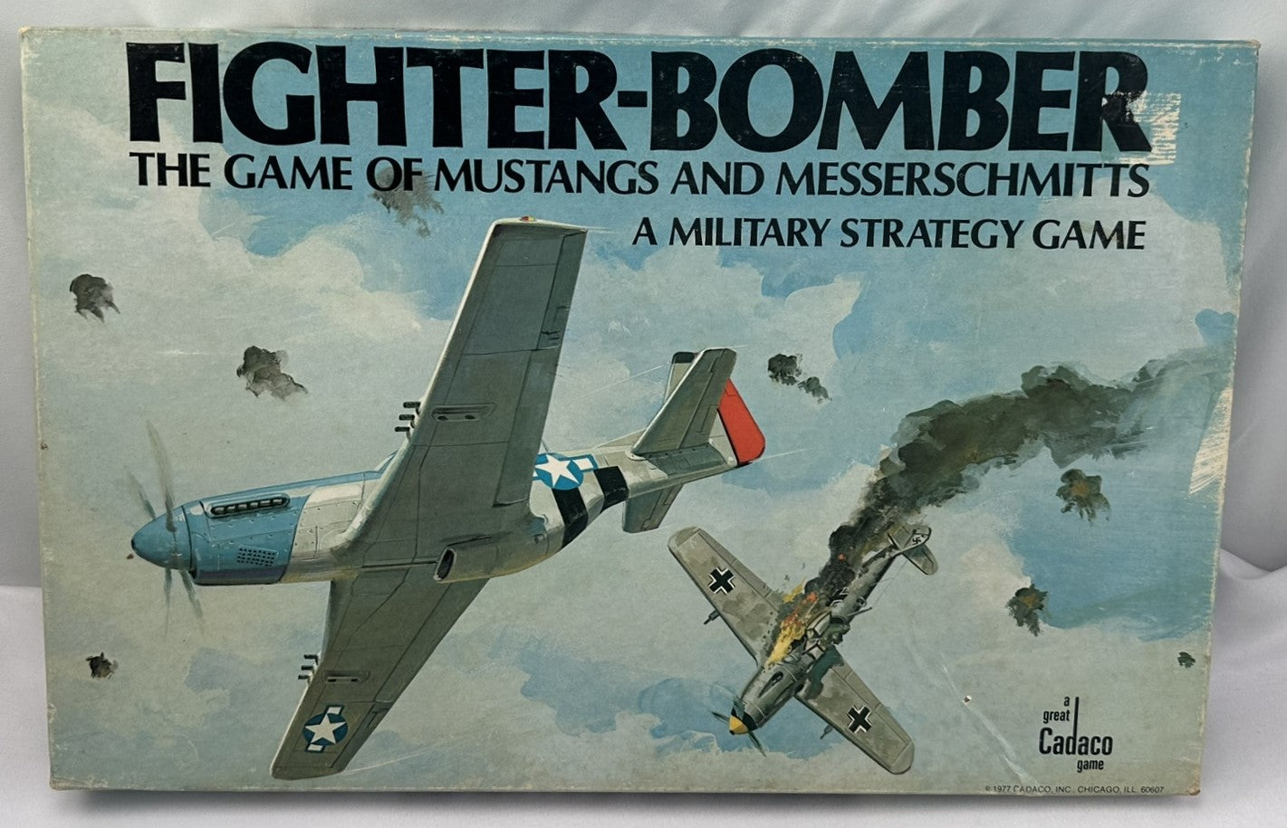 Fighter Bomber: The Game of Mustangs and Messerschmitts Game - 1977 - Cadaco - Very Good Condition (Copy)