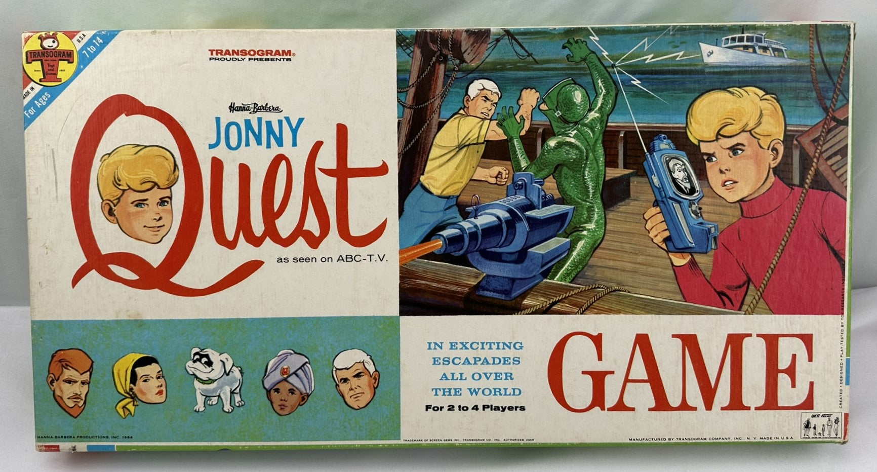 Jonny Quest Board Game - 1964 - Transogram - Great Condition