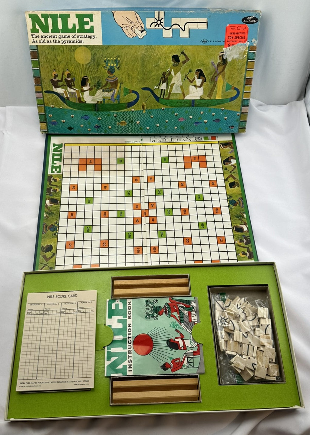 Nile Board Game - 1967 - E.S. Lowe - Good Condition