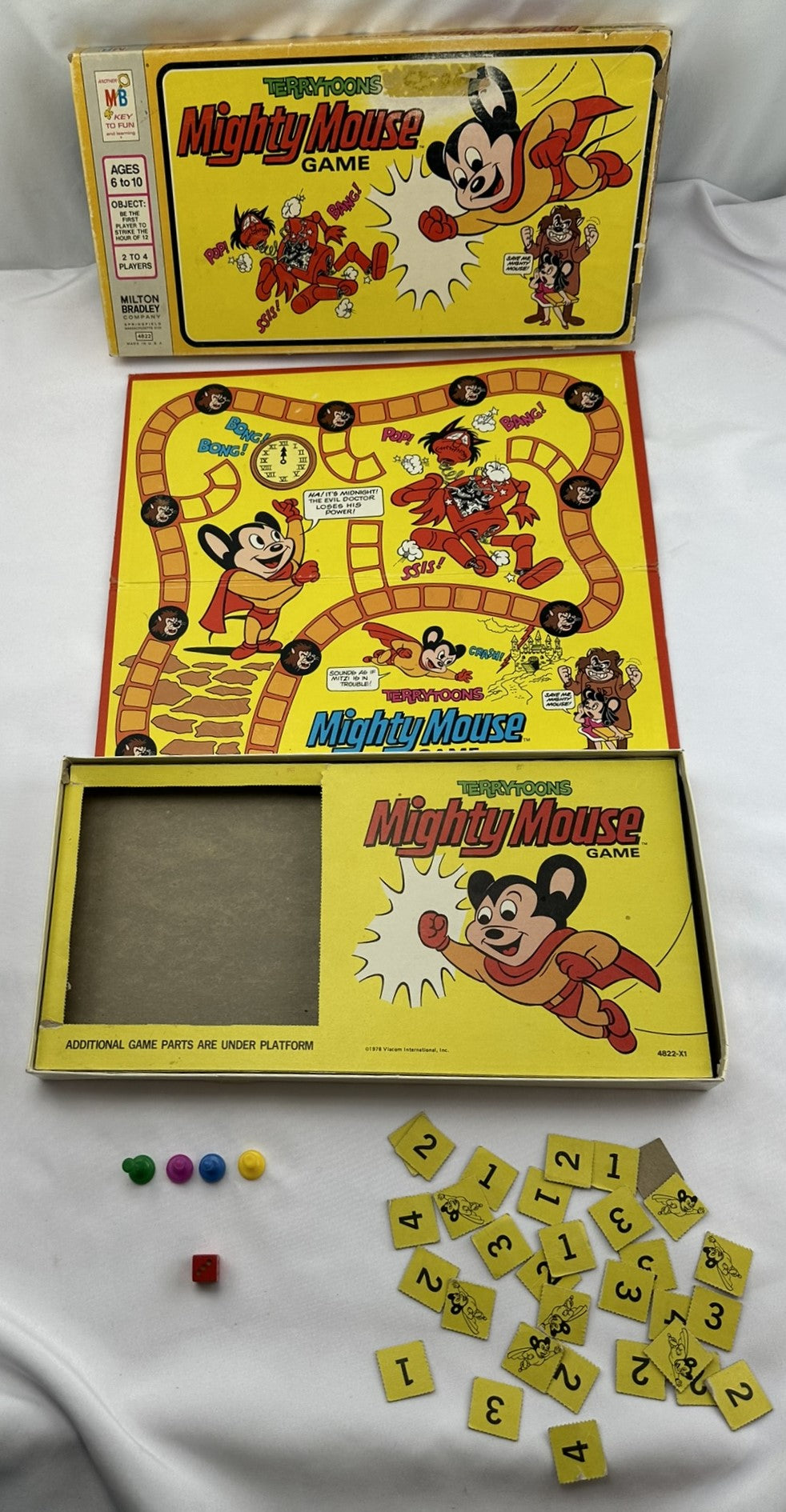 Terrytoons Mighty Mouse Game - 1978 - Milton Bradley - Good Condition