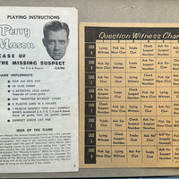 Perry Mason Game: Case of the Missing Suspect Game - 1959 - Transogram - Great Condition