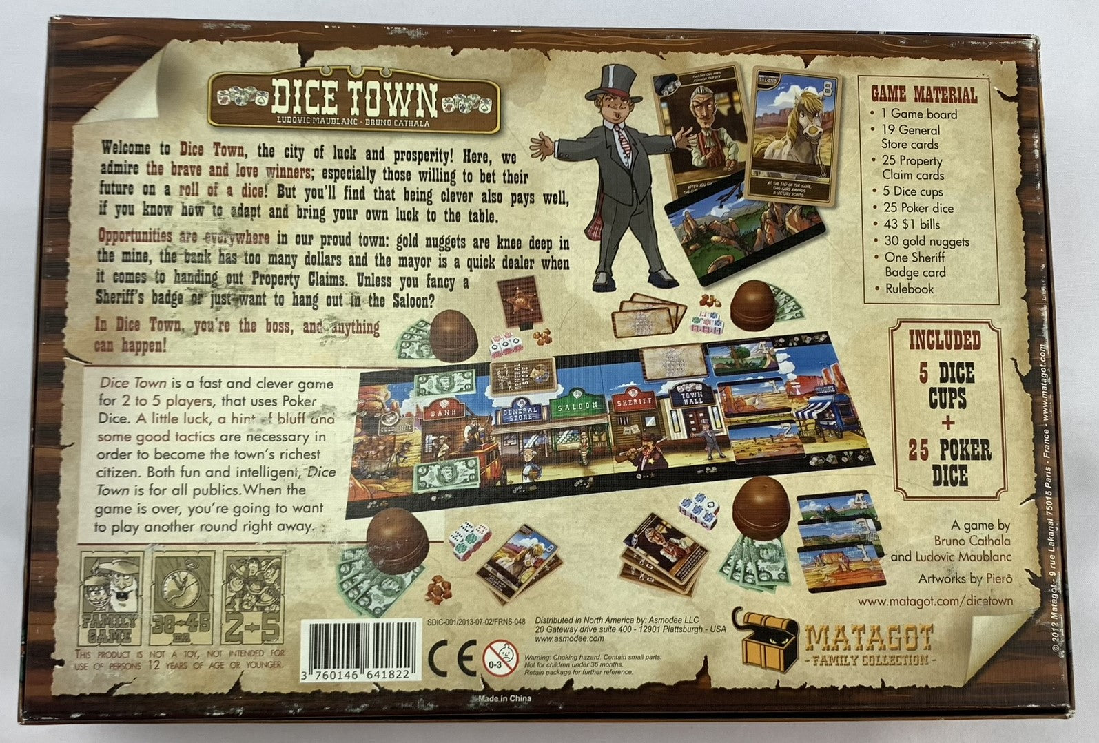 Dice Town Game with New Expansion - 2012 - Asmodee Games - Like New