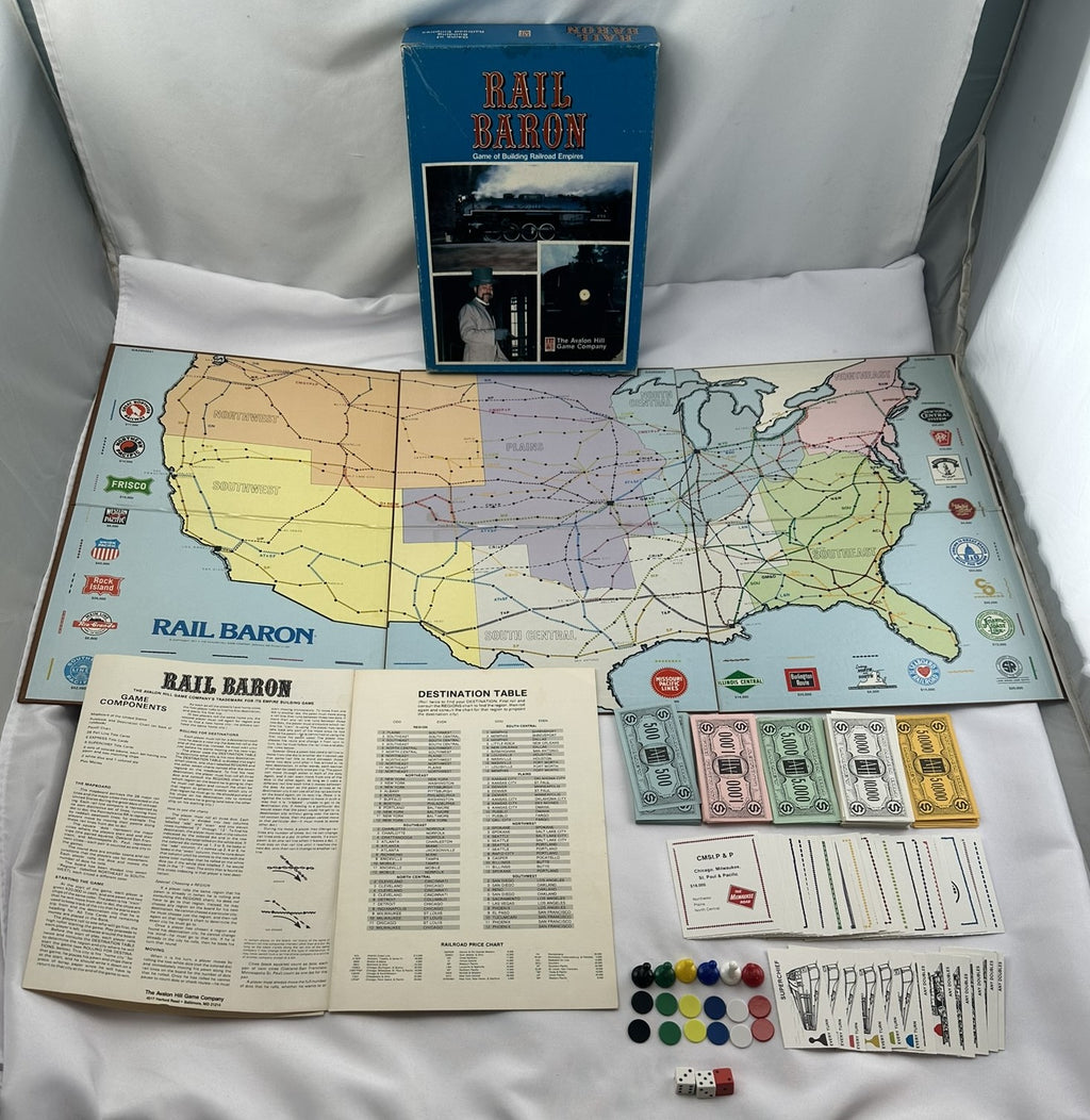 Rail Baron Game - 1977 - Avalon Hill - Great Condition