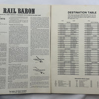 Rail Baron Game - 1977 - Avalon Hill - Great Condition