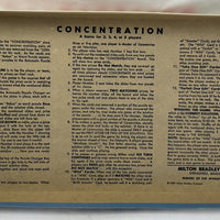 Concentration Game 5th Edition - 1962 - Milton Bradley - Great Condition