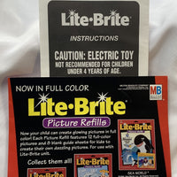 Lite Brite - 1992 - 6 Unpunched Sheets - 200+ Pegs - Working - Great Condition