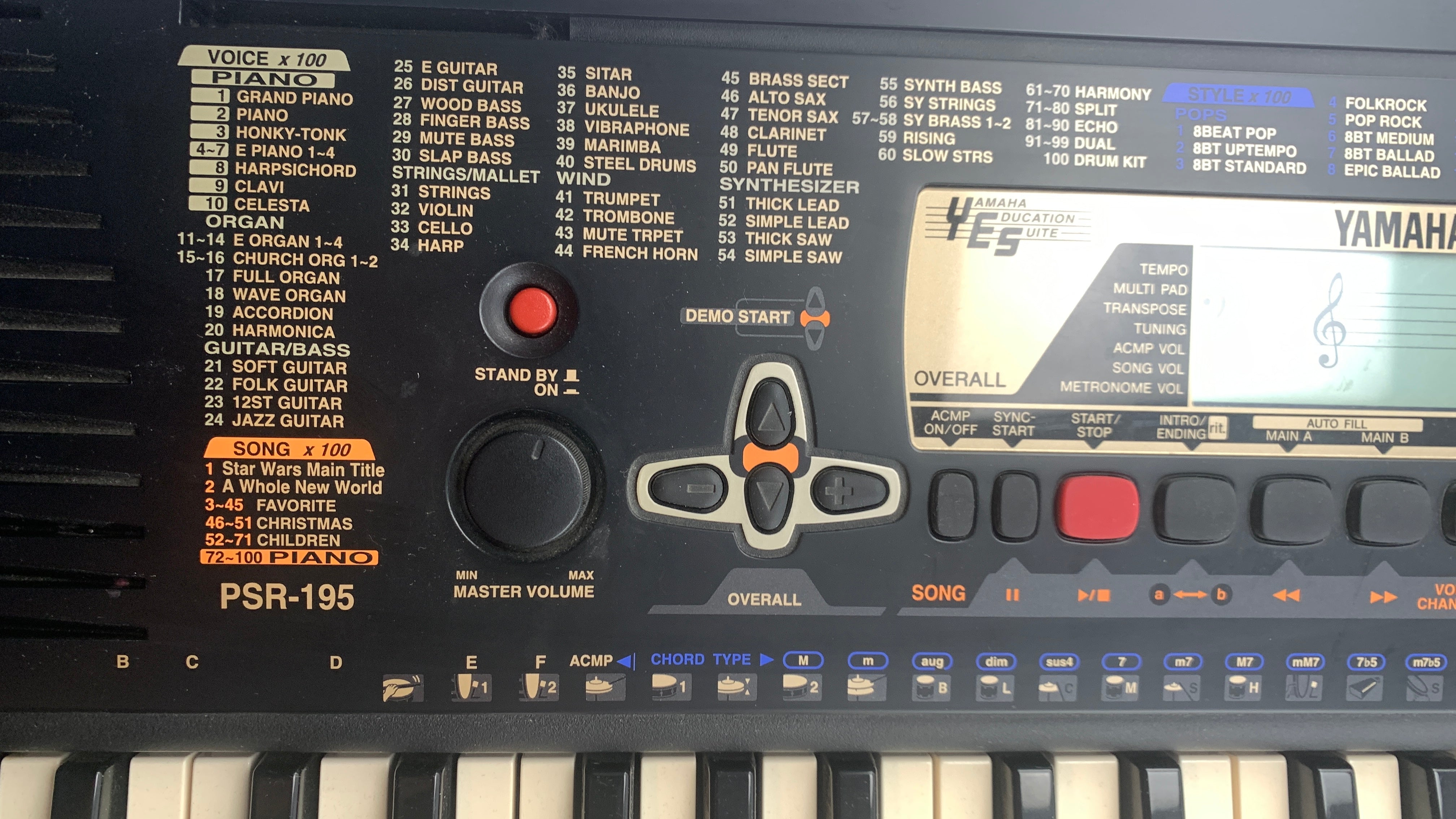 Yamaha PSR-195 Portable Keyboard in Box with Accessories