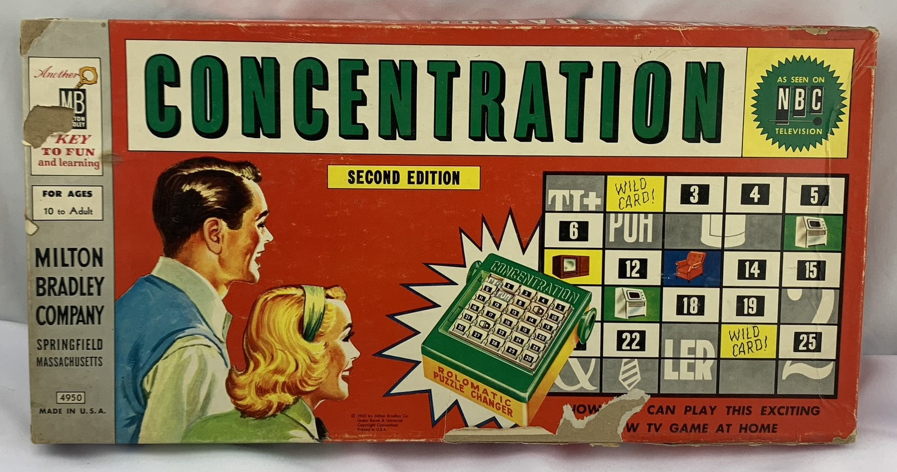 Concentration Game 2nd Edition - 1960 - Milton Bradley - Good Condition