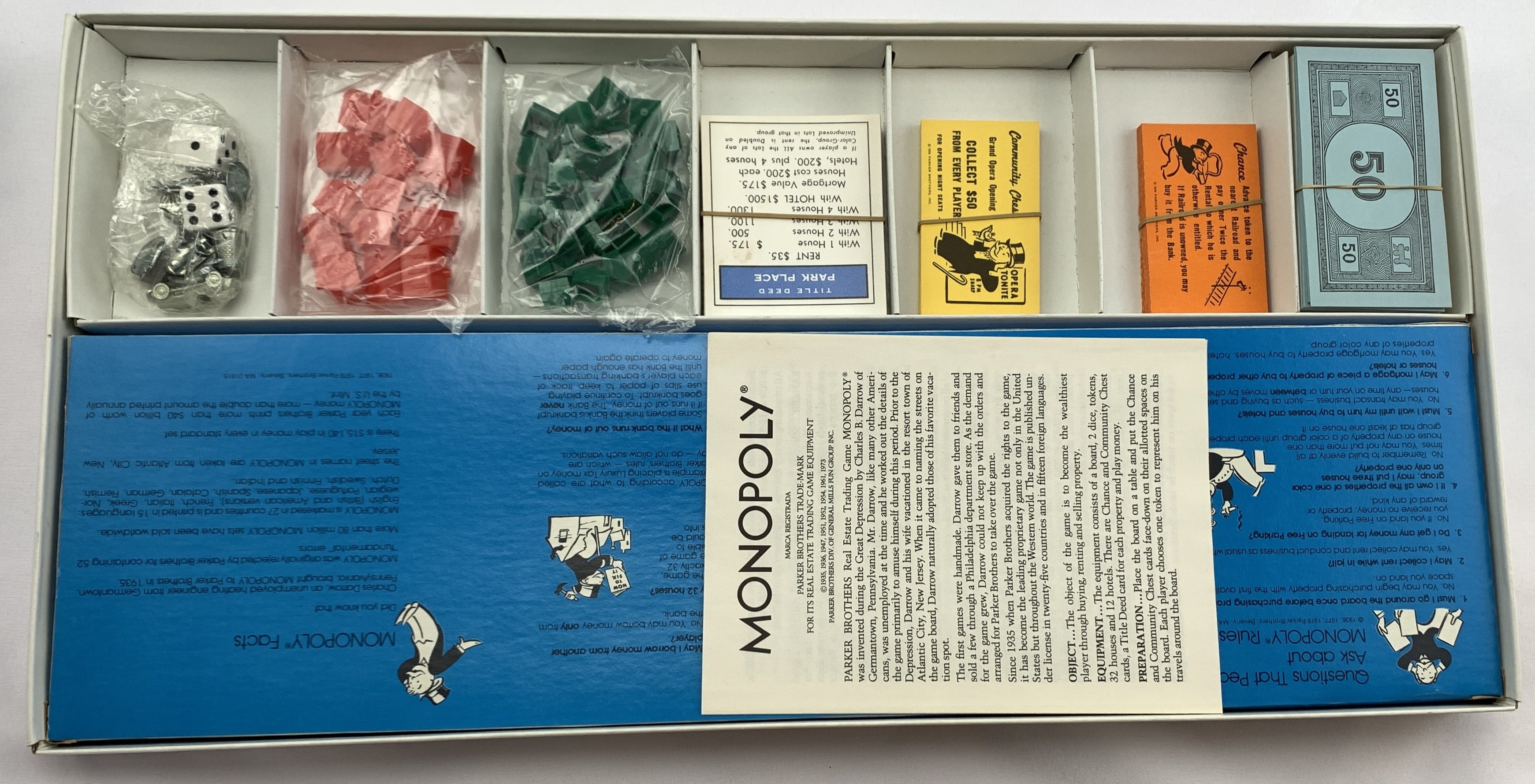 Monopoly Game - 1975 - Parker Brothers - New Old Stock Pieces Sealed