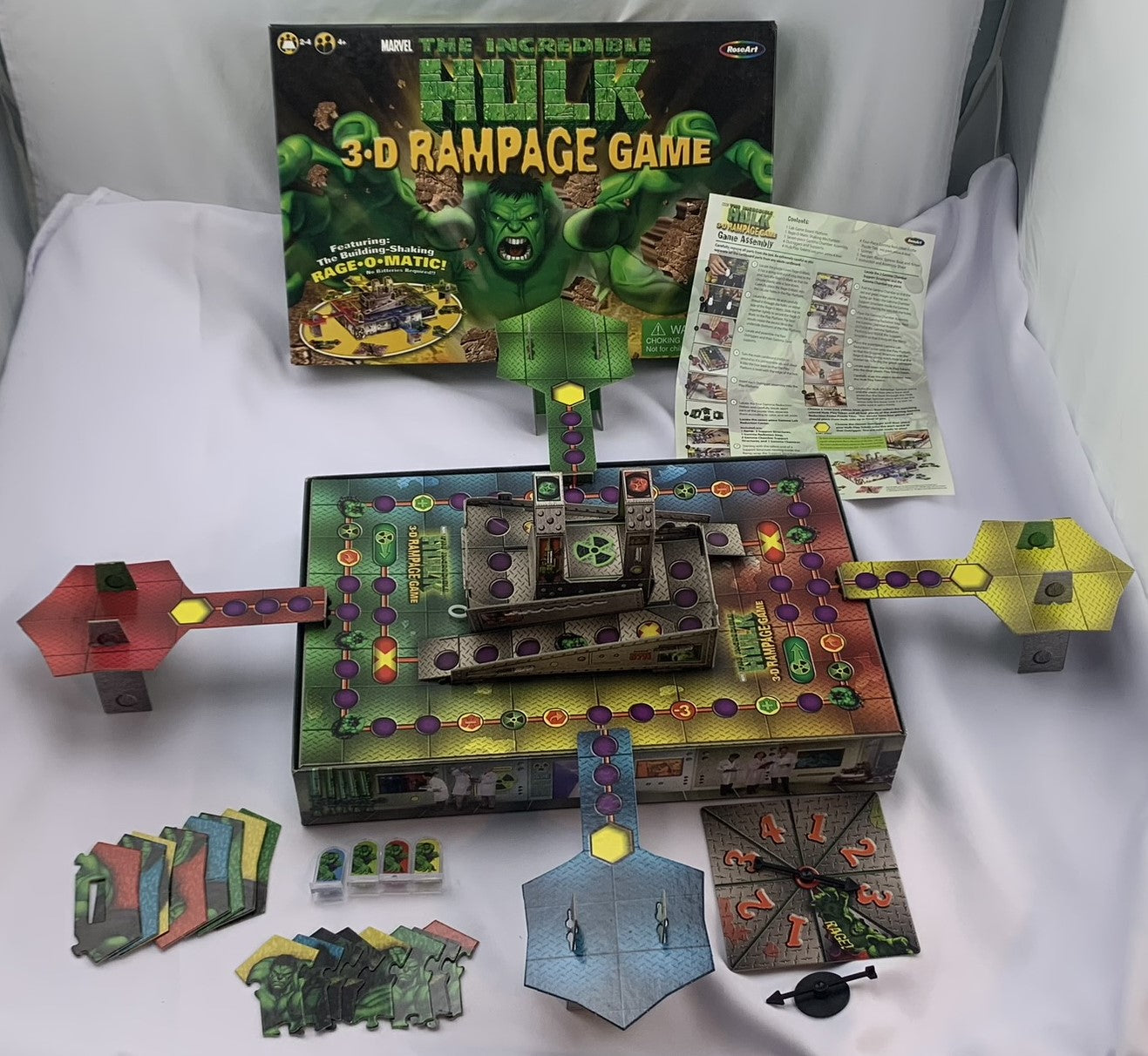 The Incredible Hulk 3-D Rampage Board Game - 2002 - RoseArt - Great Condition