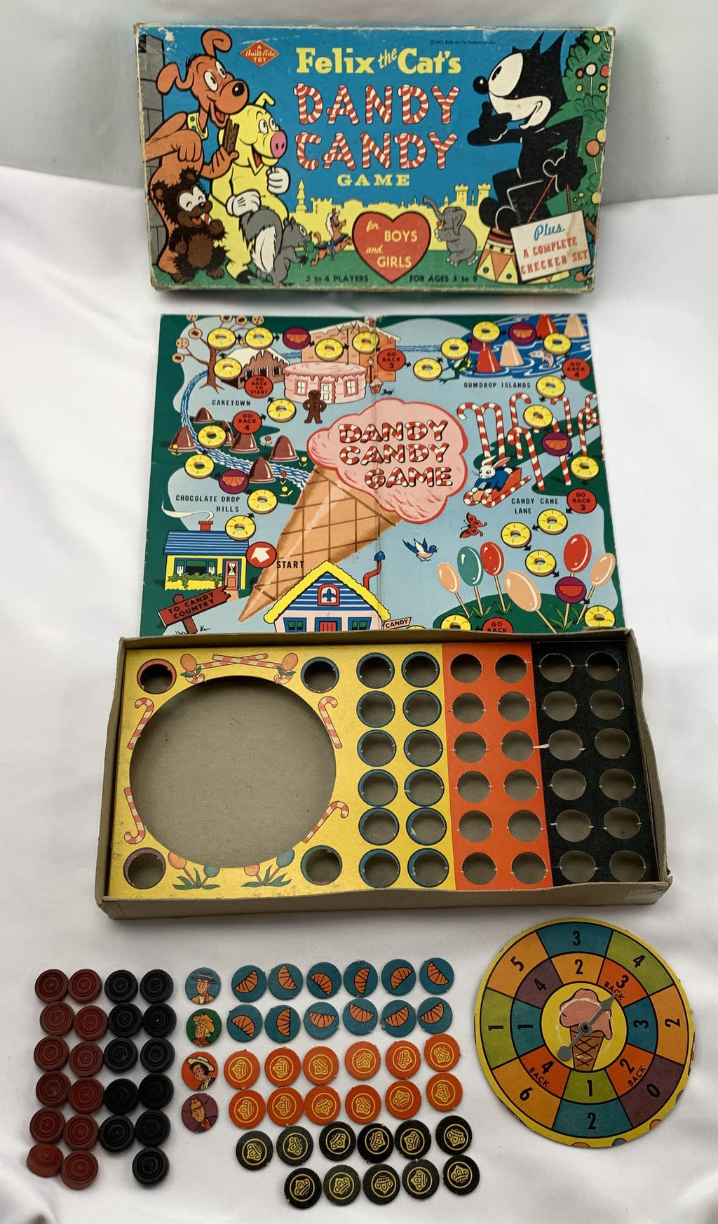 Felix The Cat's Dandy Candy Game - 1957 - Built Rite - Good Condition