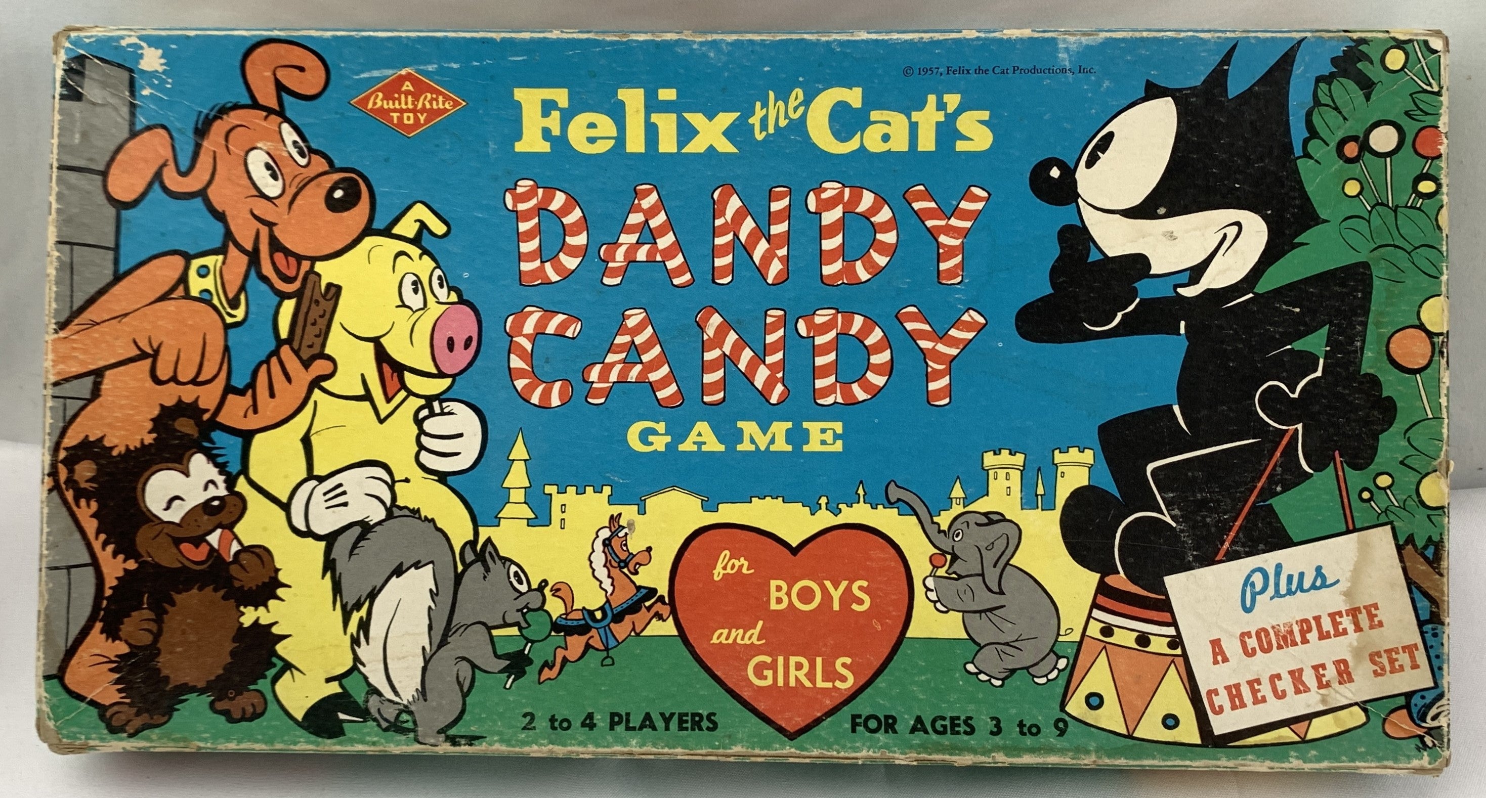 Felix The Cat's Dandy Candy Game - 1957 - Built Rite - Good Condition