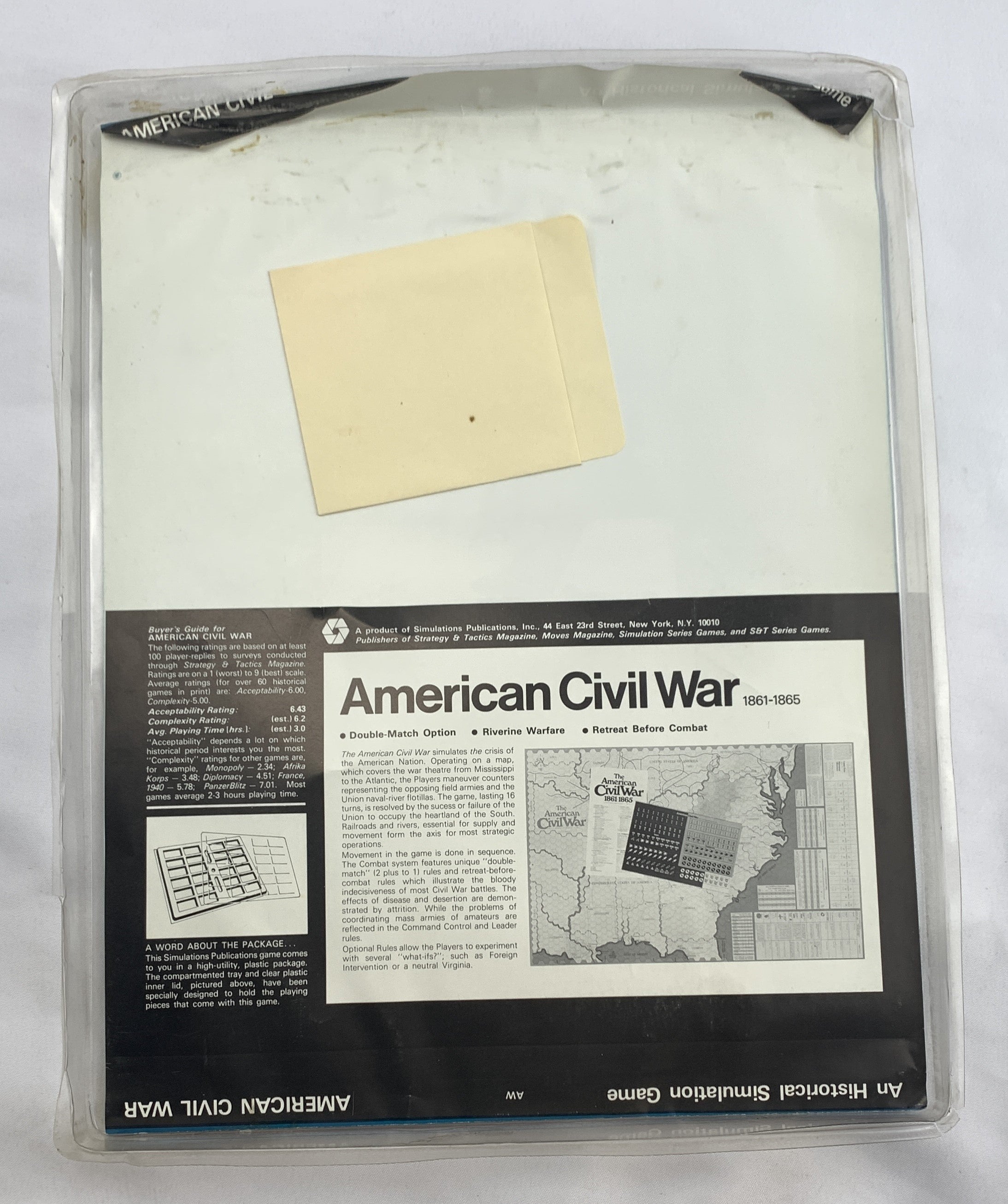 The American Civil War Game - 1974 - SPI - Very Good Condition