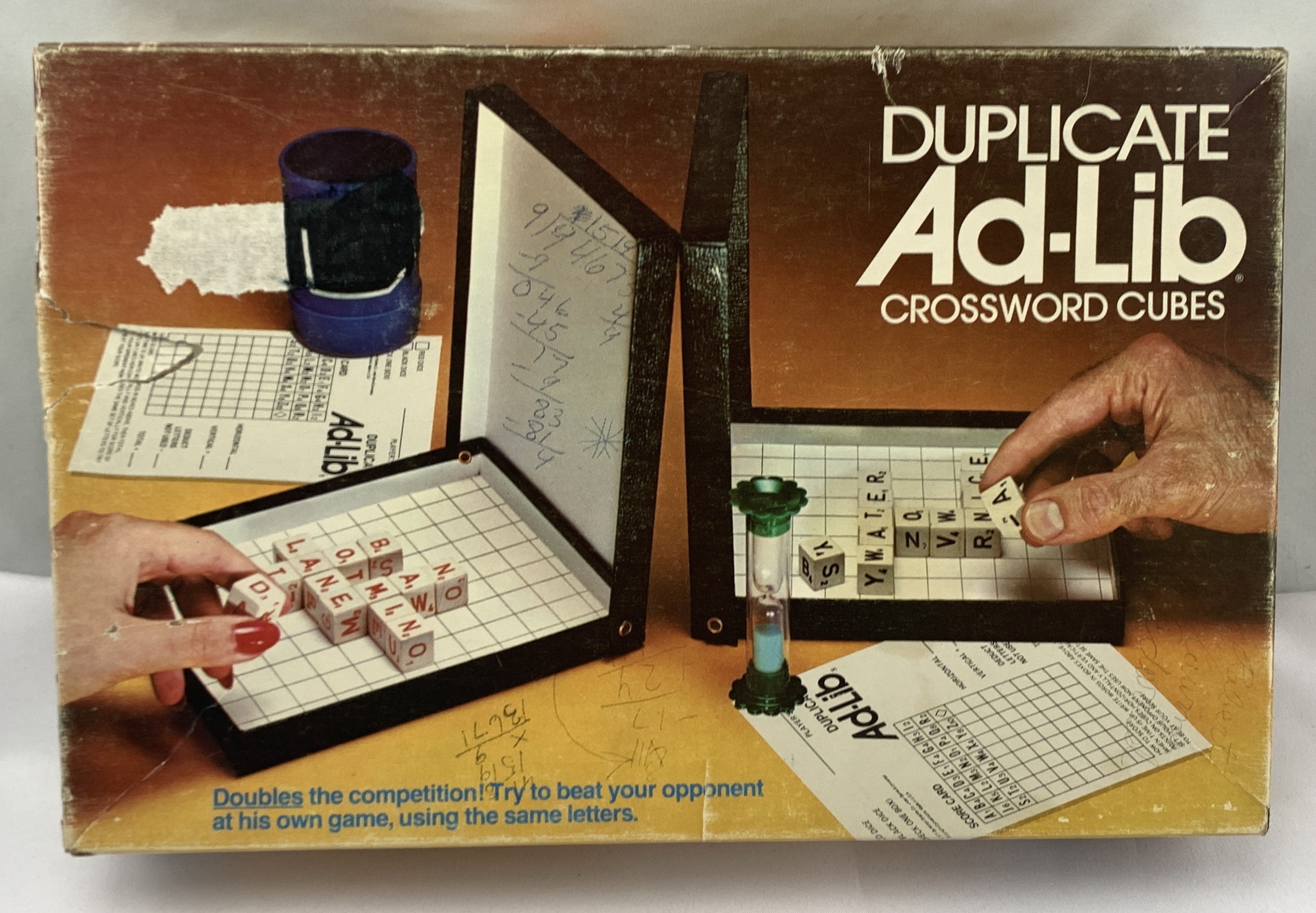 Duplicate Ad Lib Crossword Cubes Game - 1976 - E.S. Lowe - Good Condition