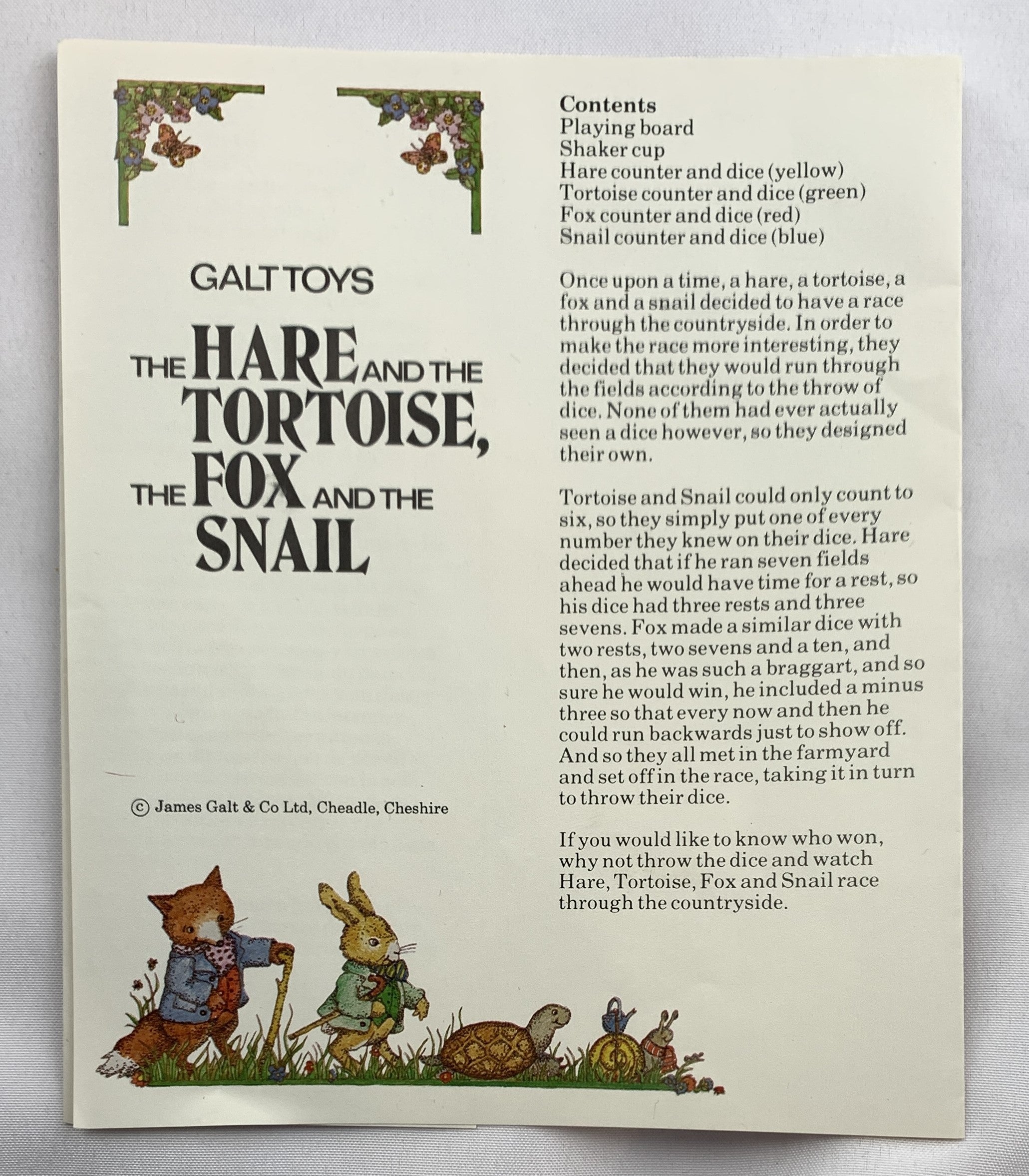 The Hare and the Tortoise, the Fox and the Snail Game - 1966 - Galt Toys - Great Condition