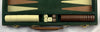 Backgammon Game 15 1/2" x 10" Green Courduroy - Complete - Great Condition