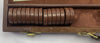 Backgammon Game 17 1/2" x 11 1/2" Brown Case - Complete - Great Condition